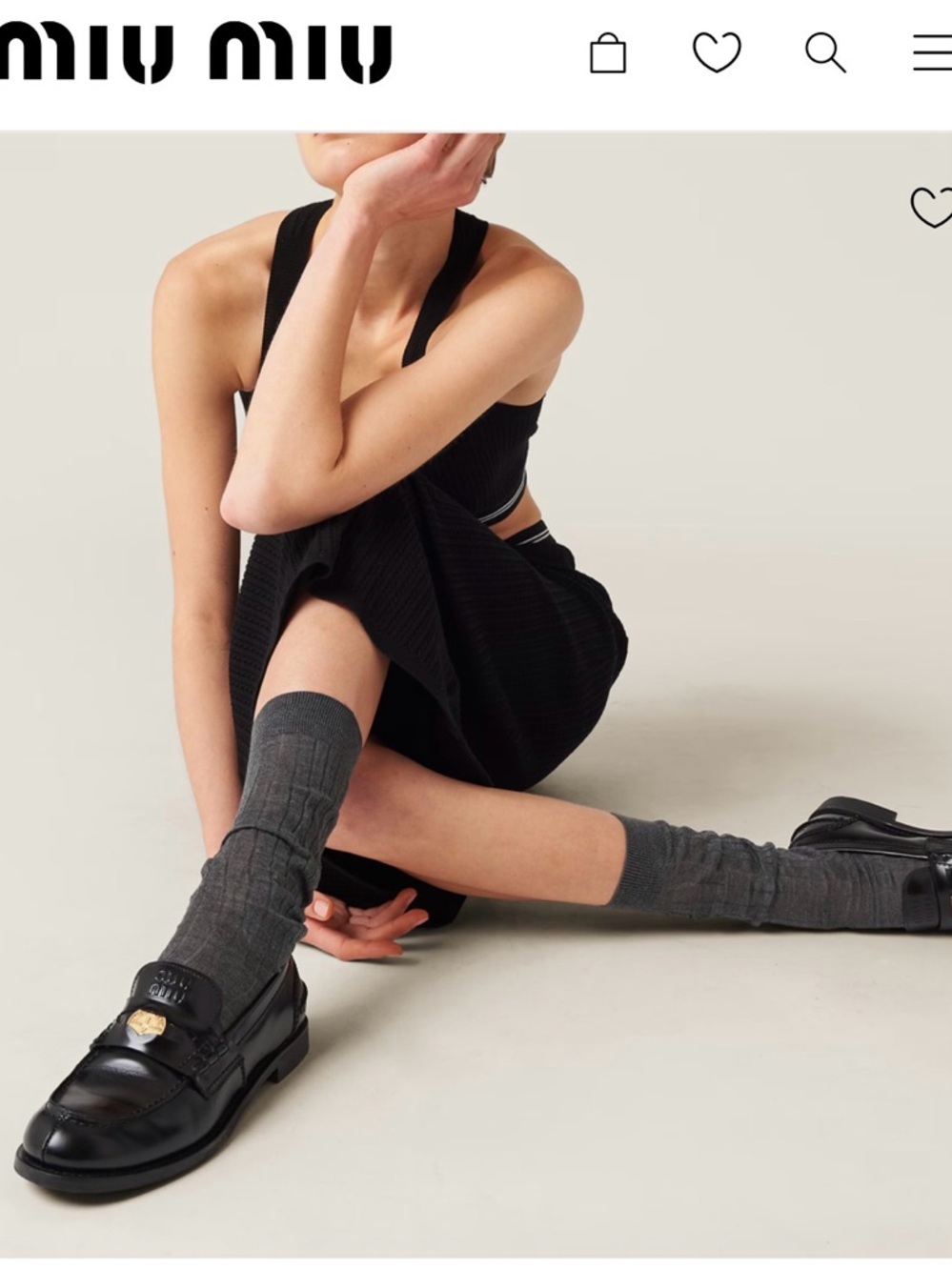 Miu Miu Black Brushed leather Loafers